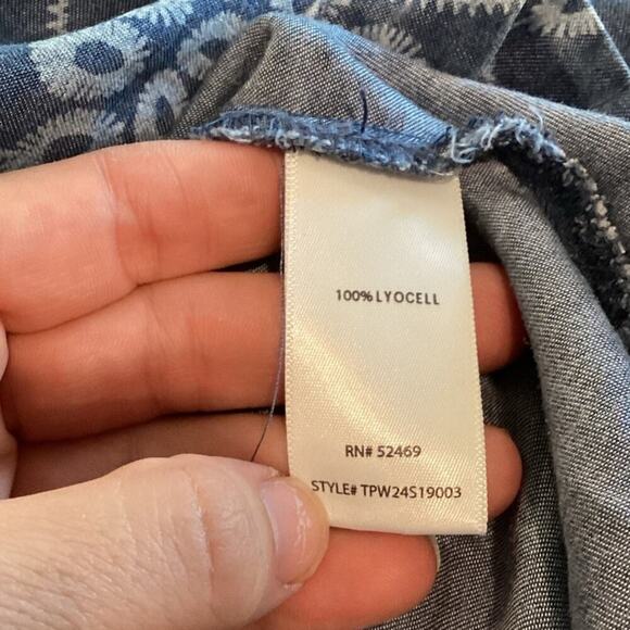 The Pioneer Woman Women Denim Peasant Shirt Dress Plus Size 3X Blue Boho Country - Picture 8 of 9